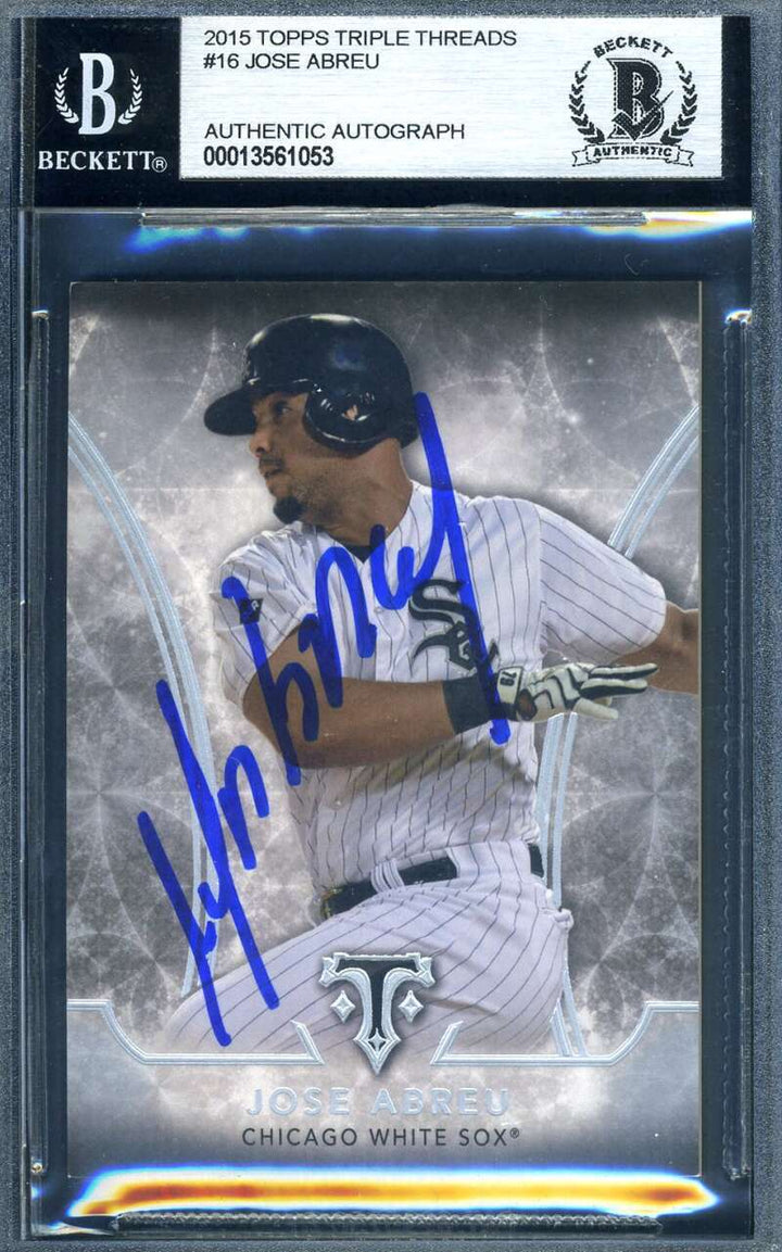Jose Abreau Beckett Signed 2015 Topps Triple Threads   Autograph