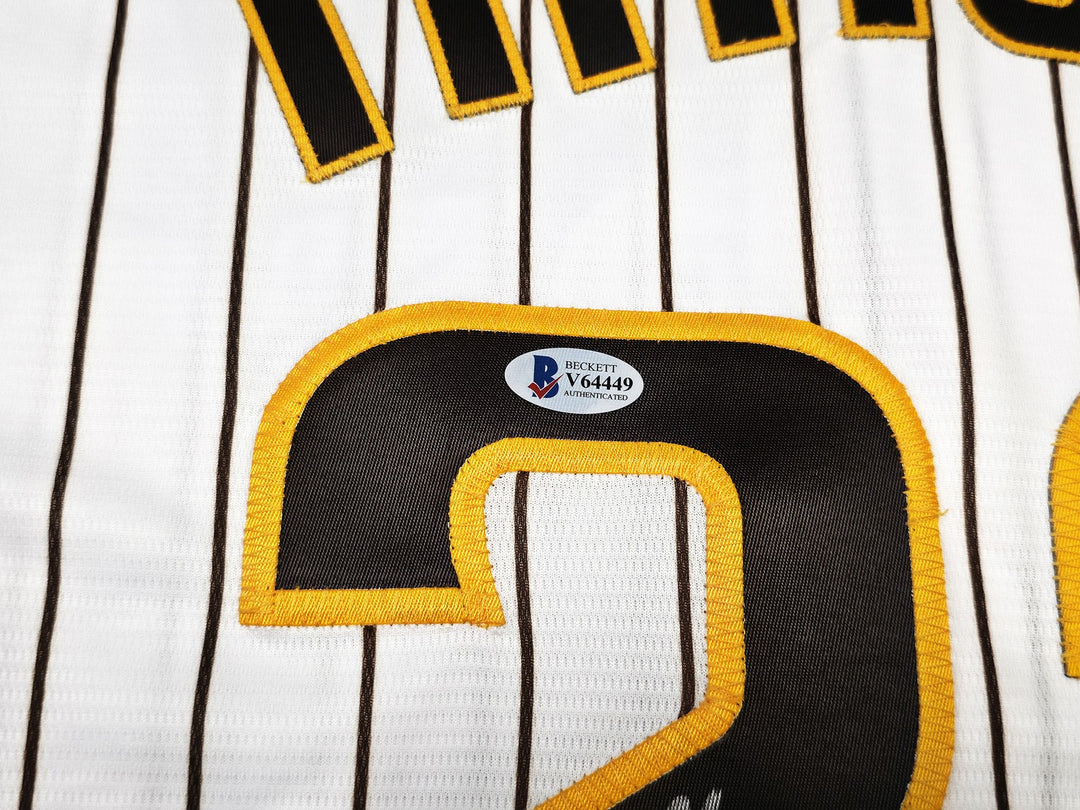 Padres Fernando Tatis Jr. Auto White Pinstripes Nike Jersey XL MLB Debut Beckett