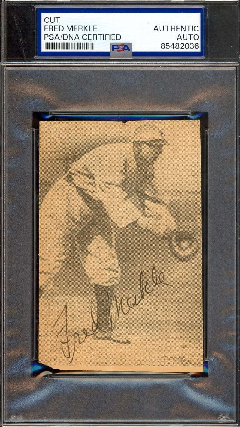 Fred Merkle PSA DNA Signed 3x4 Rare Vintage Photo Autograph