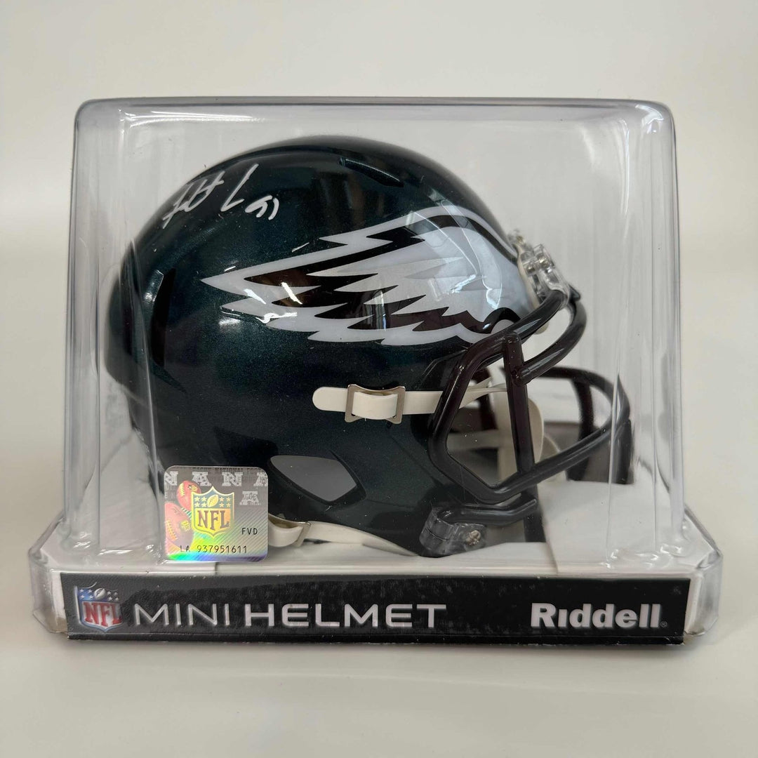 Autographed/Signed Fletcher Cox Philadelphia Eagles Mini Helmet COA