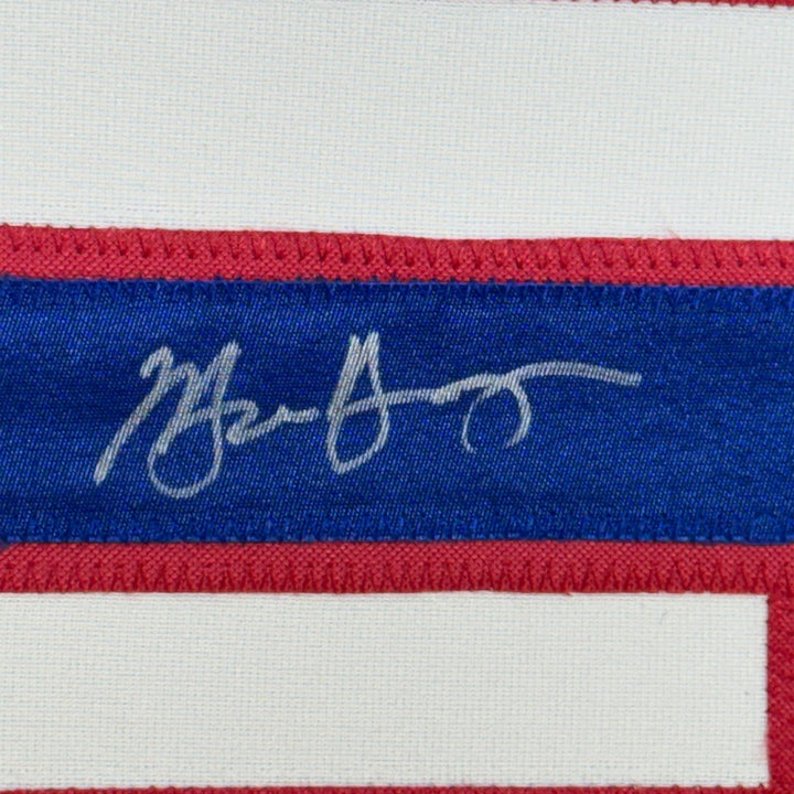 Framed Autographed/Signed Michael Young 35x39 Texas White Jersey JSA COA