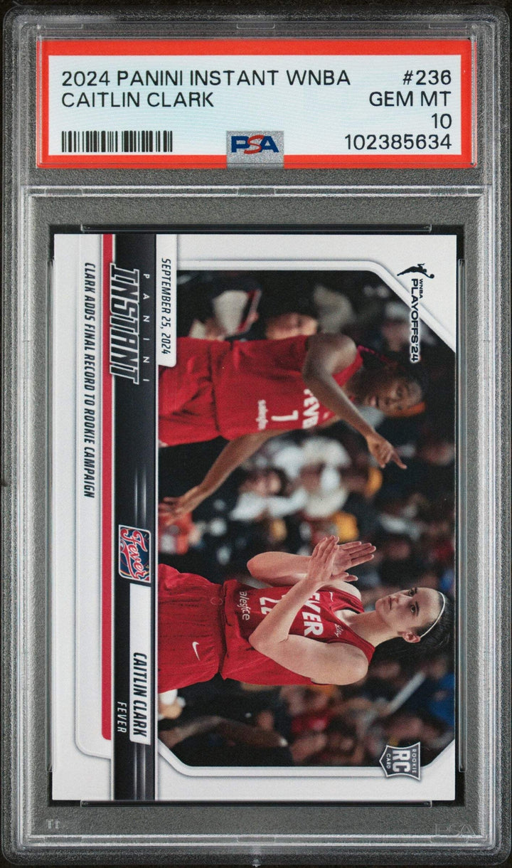 Graded 2024 Panini Instant WNBA Caitlin Clark #236 Rookie Basketball Card PSA 10