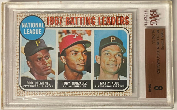Roberto/Bob Clemente 1968 Topps Card #1 -BVG Graded 8 NM-MT (Pittsburgh Pirates)