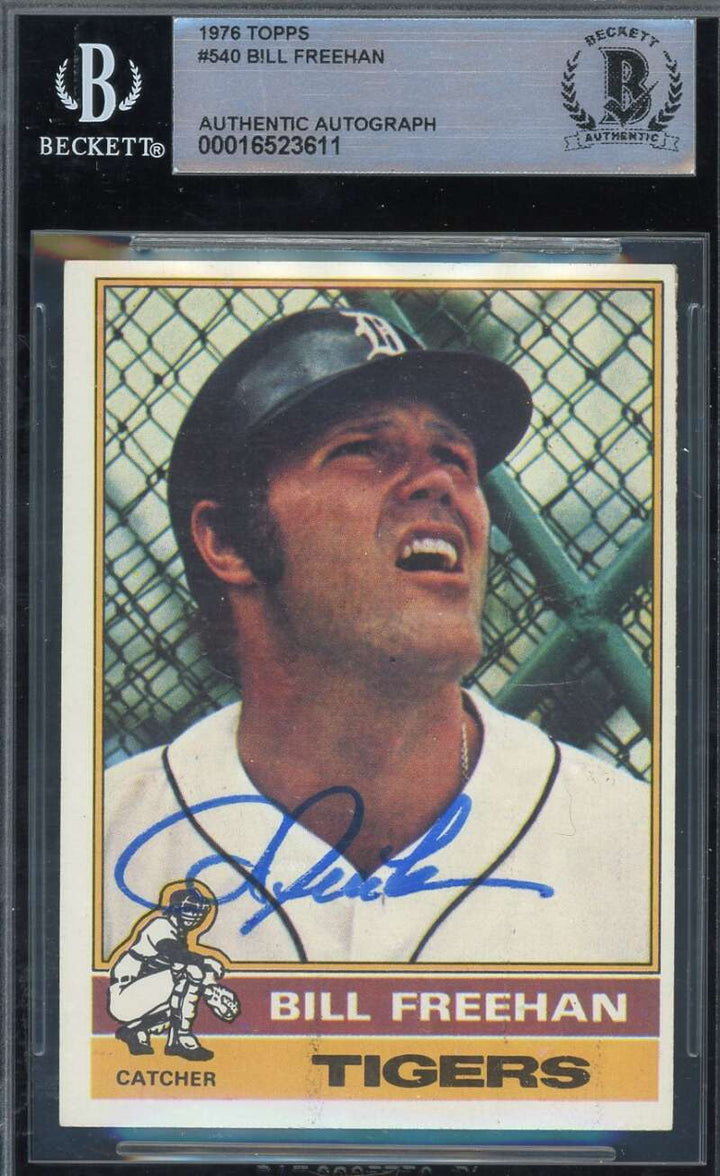 Bill Freehan Beckett BAS Signed 1976 Topps Autograph