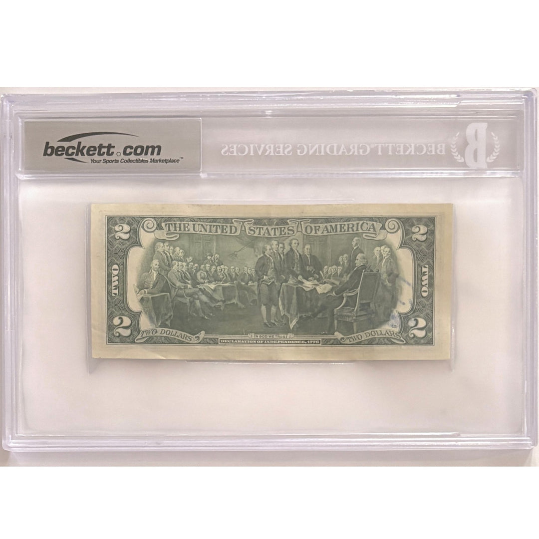 Partick Surtain Autographed Denver Broncos $2 Bill 24 DPOY Slabbed Beckett 55173