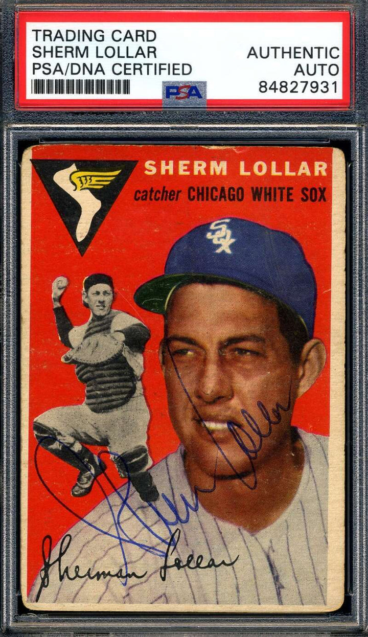 Sherm Lollar PSA DNA Signed 1954 Topps Autograph