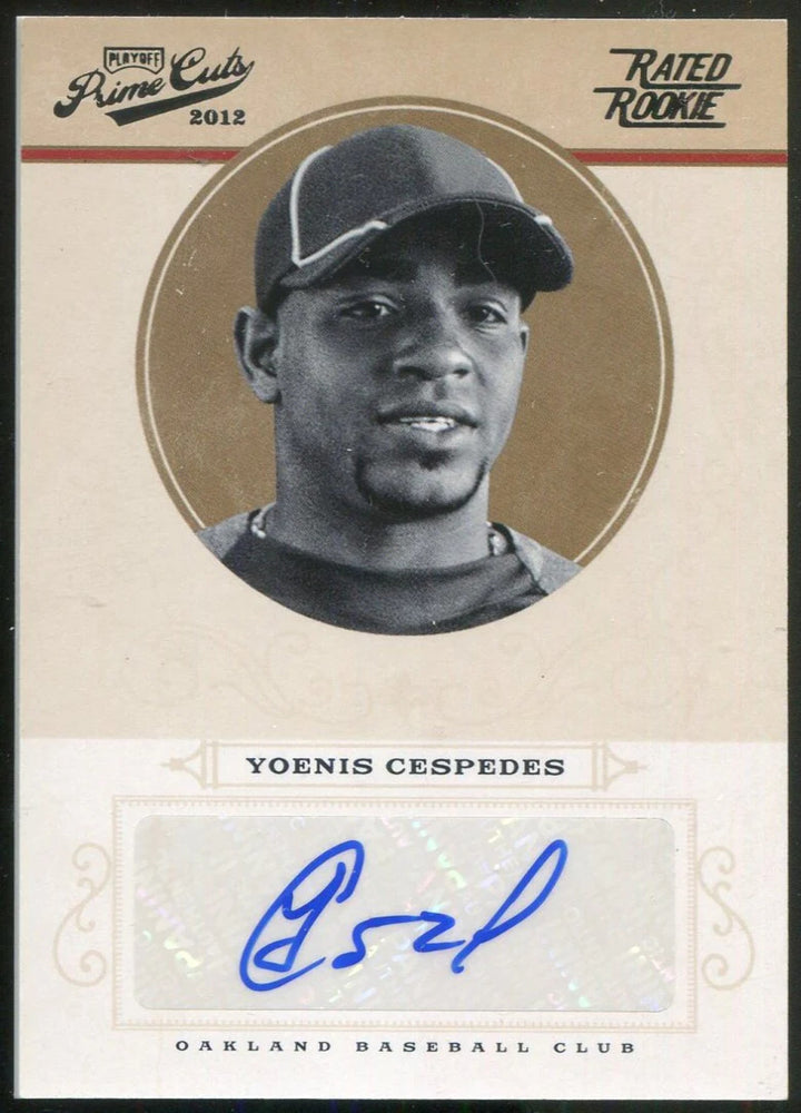 Yoenis Cespedes 2012 Panini Playoff Prime Cuts Rated Rookie Autographed Card #10