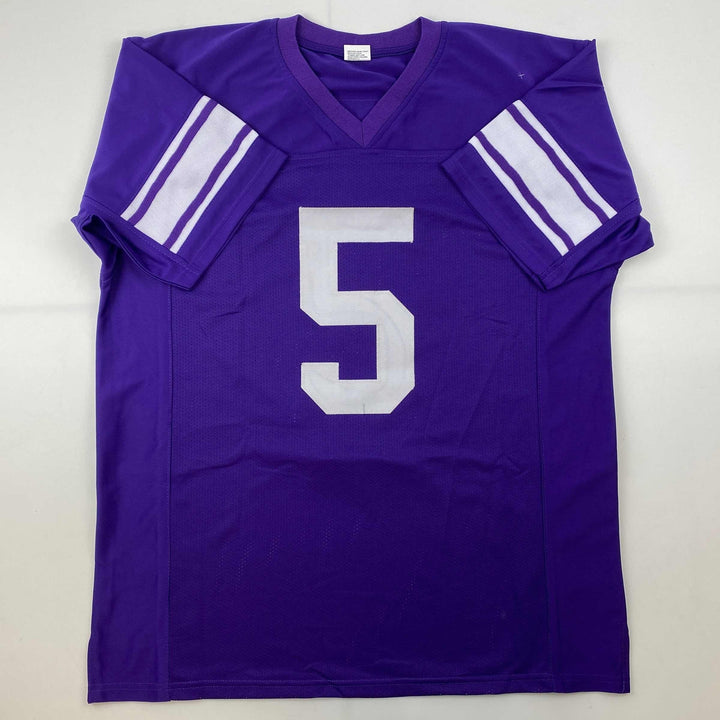 Facsimile Autographed LaDainian Tomlinson TCU Purple Reprint Jersey Size Mens XL