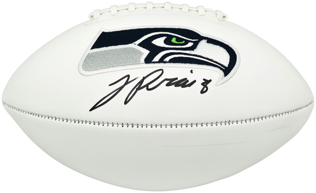 Jadarian Price Signed Seahawks White Logo Football BAS Witness
