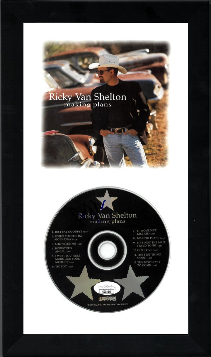 Ricky Van Shelton signed 1997 making plans Album CD w/ Booklet Framed 6.5x12 JSA