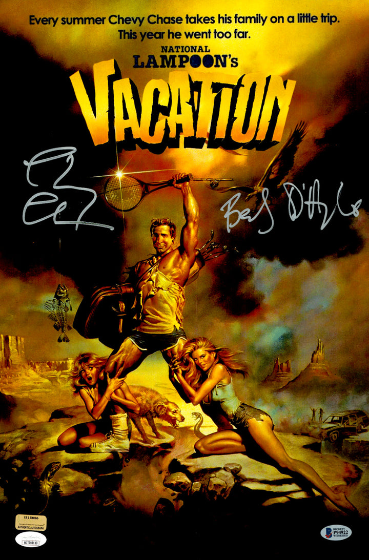Beverly D'Angelo & Chevy Chase Dual Signed Vacation Movie 12x18 Poster JSA COA