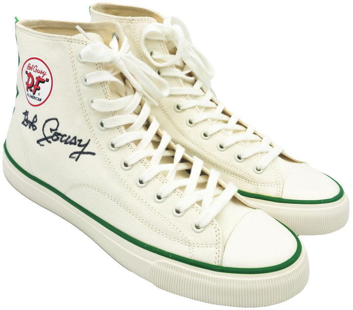 Bob Cousy Auto White PF Flyers All-American HI Shoes Celtics Size 12 Beckett