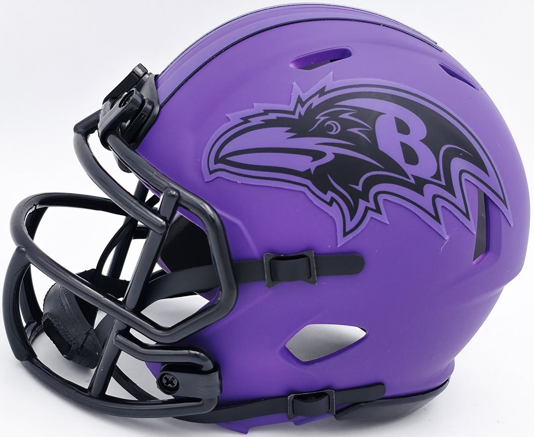 Terrell Suggs Signed Baltimore Ravens Purple Speed Rave Mini Helmet Beckett Wit