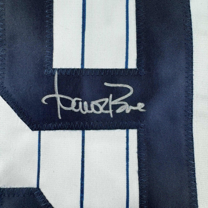 Autographed/Signed Aaron Boone New York Pinstripe Jersey Beckett COA