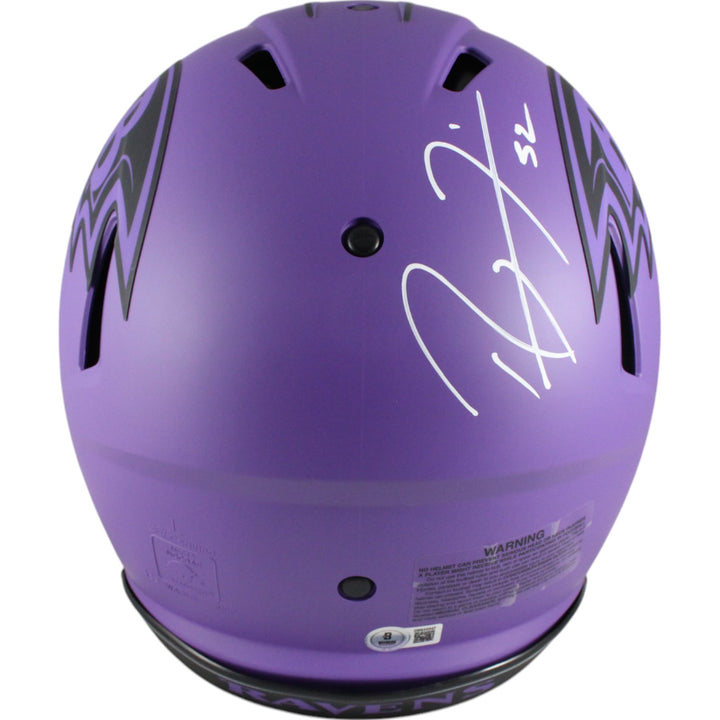 Ray Lewis Autographed Baltimore Ravens Rave Authentic Helmet Beckett 49545