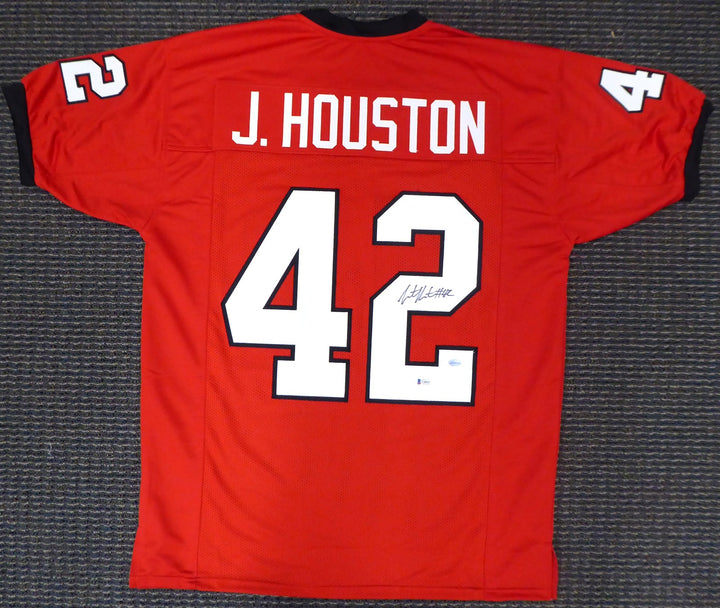 Georgia Bulldogs Justin Houston Autographed Signed Red Jersey Beckett BAS