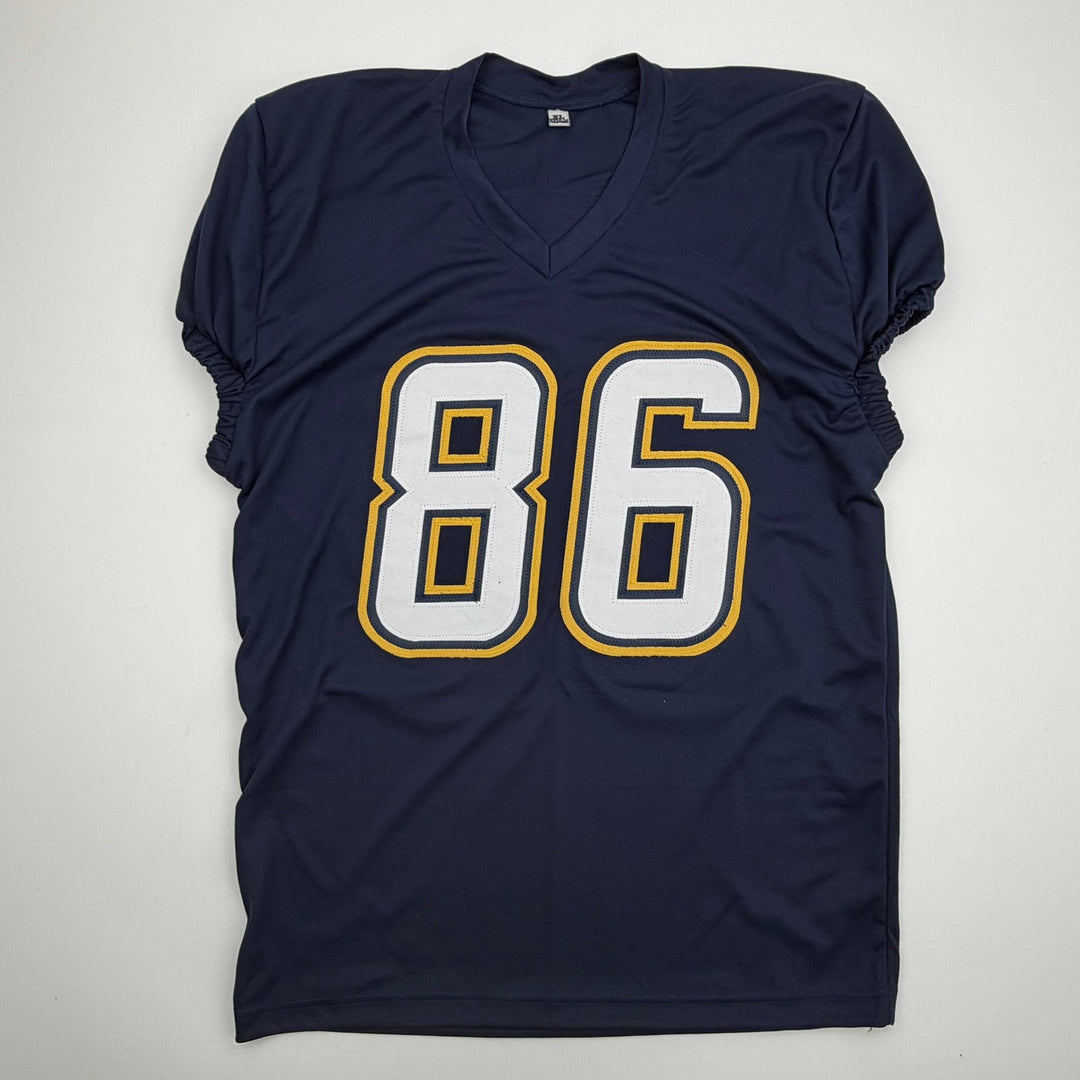 Autographed/Signed Oronde Gadsden Los Angeles Blue Cut Jersey Beckett BAS COA