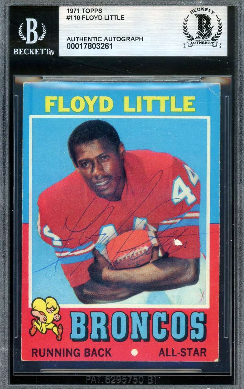 Floyd Little Beckett BAS Vintage Signed 1971 Topps Autograph