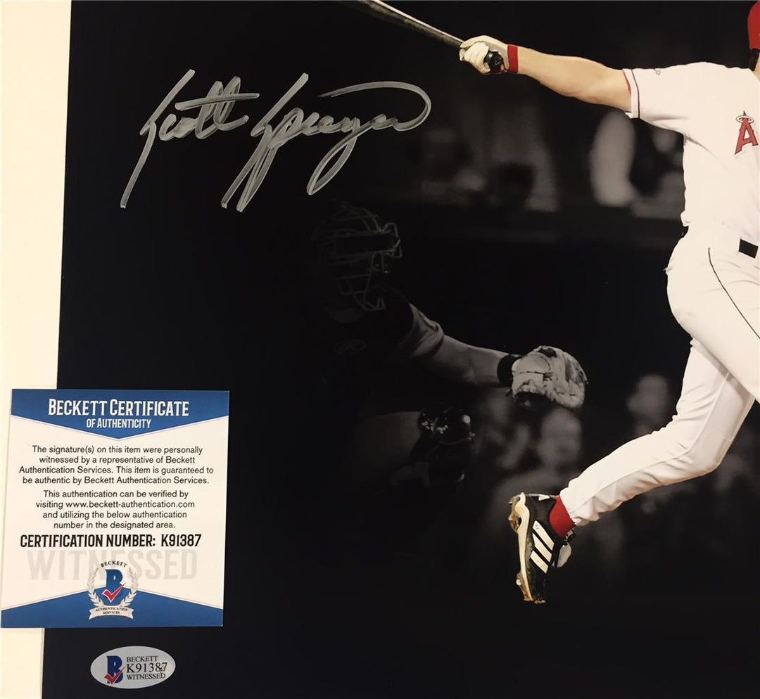 SCOTT SPIEZIO Signed Angels 2002 World Series 11x14 Photo /25 ~ Beckett BAS COA