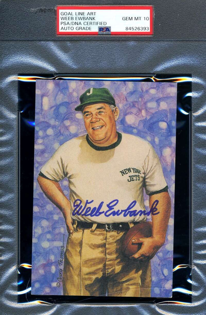 Weeb Ewbank Gem Mint 10 PSA DNA Slabbed Signed Goal Line Art Card Autograph GLAC
