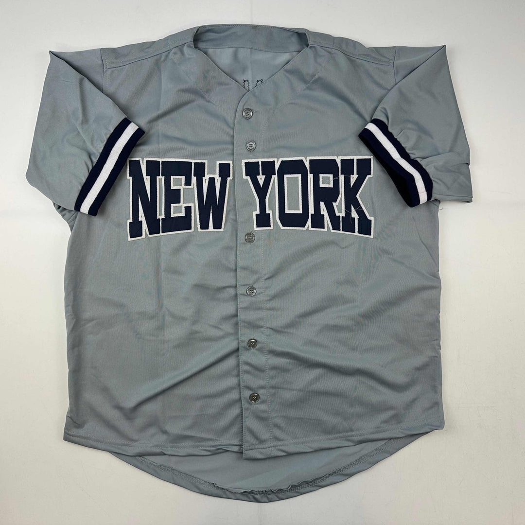 Facsimile Autographed Giancarlo Stanton New York Grey Reprint Jersey Size Men XL