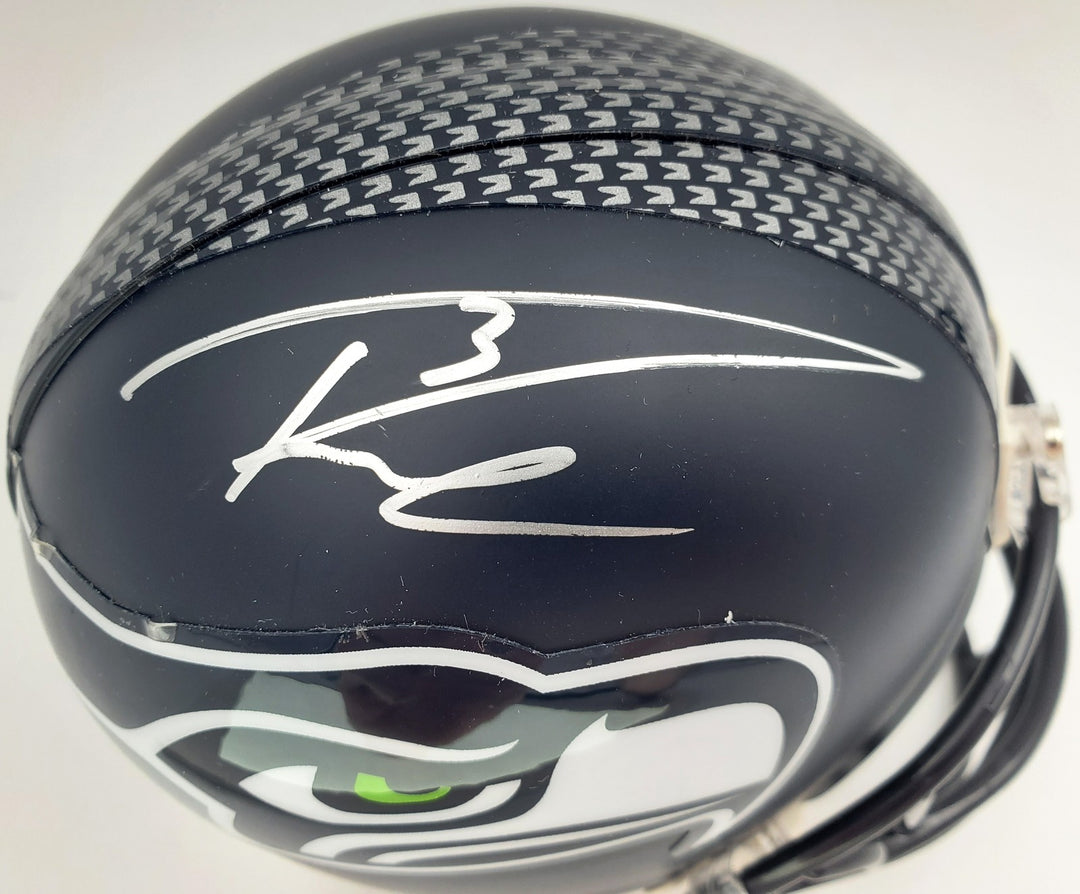 Russell Wilson Autographed Signed Seattle Seahawks Mini Helmet In Silver RW Holo