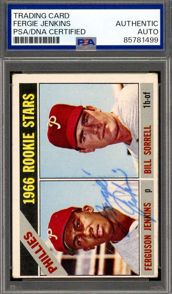 Fergie Jenkins PSA DNA Vintage Signed 1966 Topps Rookie Autograph