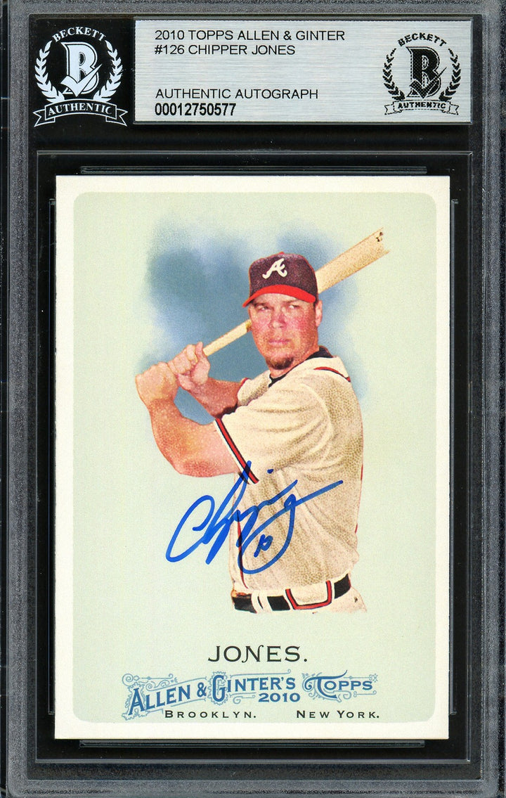 Chipper Jones Signed 2010 Topps Allen & Ginter Card 126 Atlanta Braves Beckett