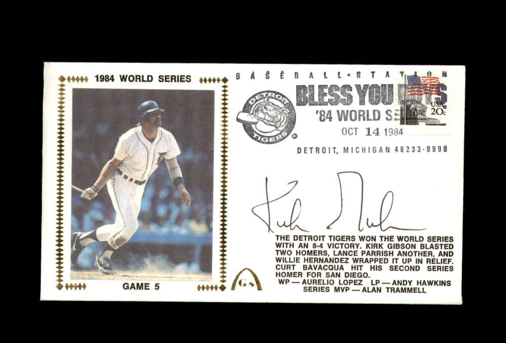 Kirk Gibson PSA DNA Signed FDC 1984 First Day Cover Cache World Series Autograph