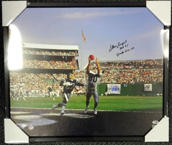 Steve Largent Signed 20x24 Canvas Seahawks "HOF 95 & Hawks 1976-89" #/80 PSA/DNA