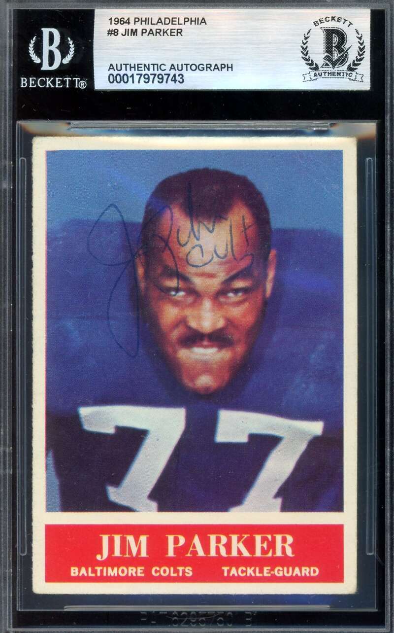 Jim Parker Beckett BAS Vintage Signed 1964 Philadelphia Gum Autographed