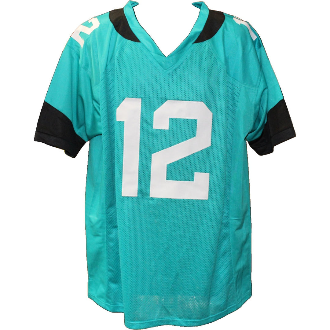 Travis Hunter Autographed/Signed Pro Style Teal XL Jersey Beckett Witness 51421
