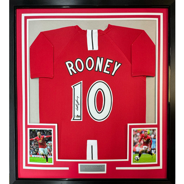 Framed Facsimile Autographed Wayne Rooney 35x39 Manchester United Reprint Jersey