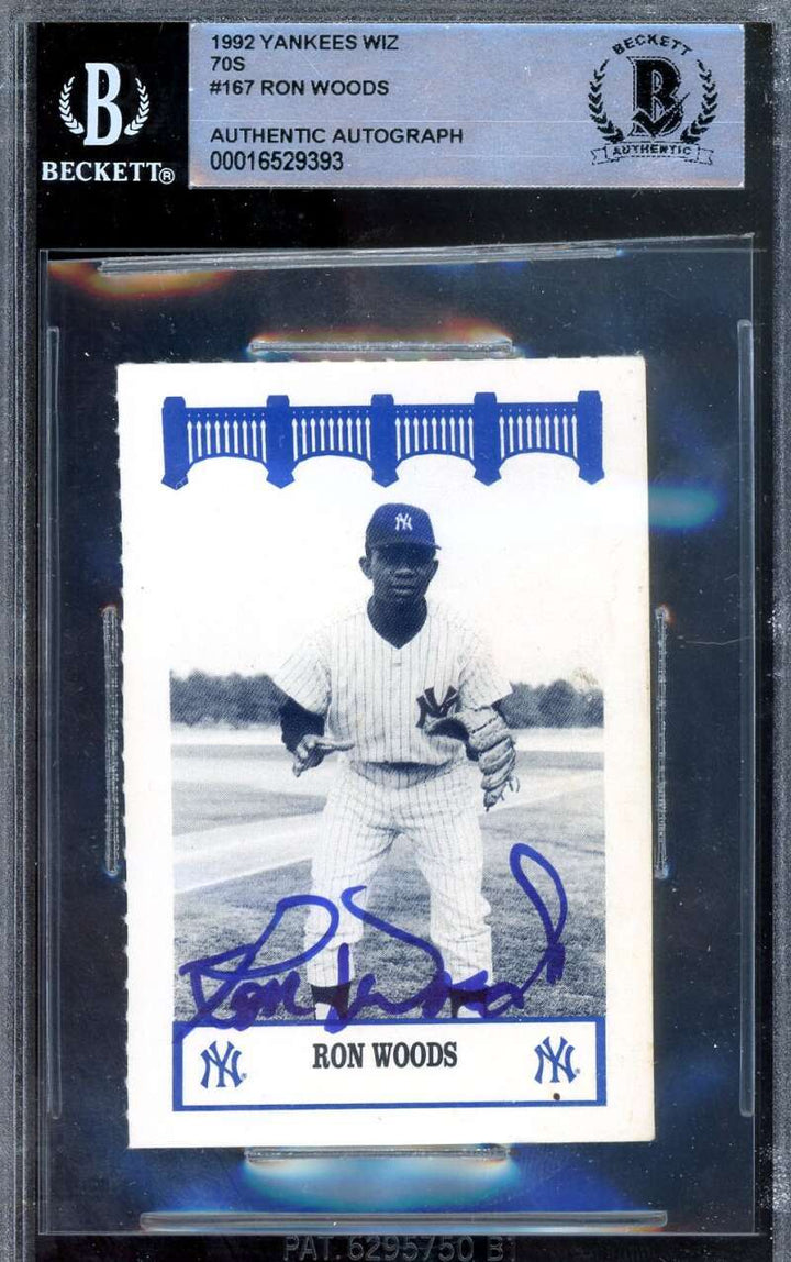 Ron Woods Beckett BAS Signed 1992 Wiz Yankees of The 70's Autograph