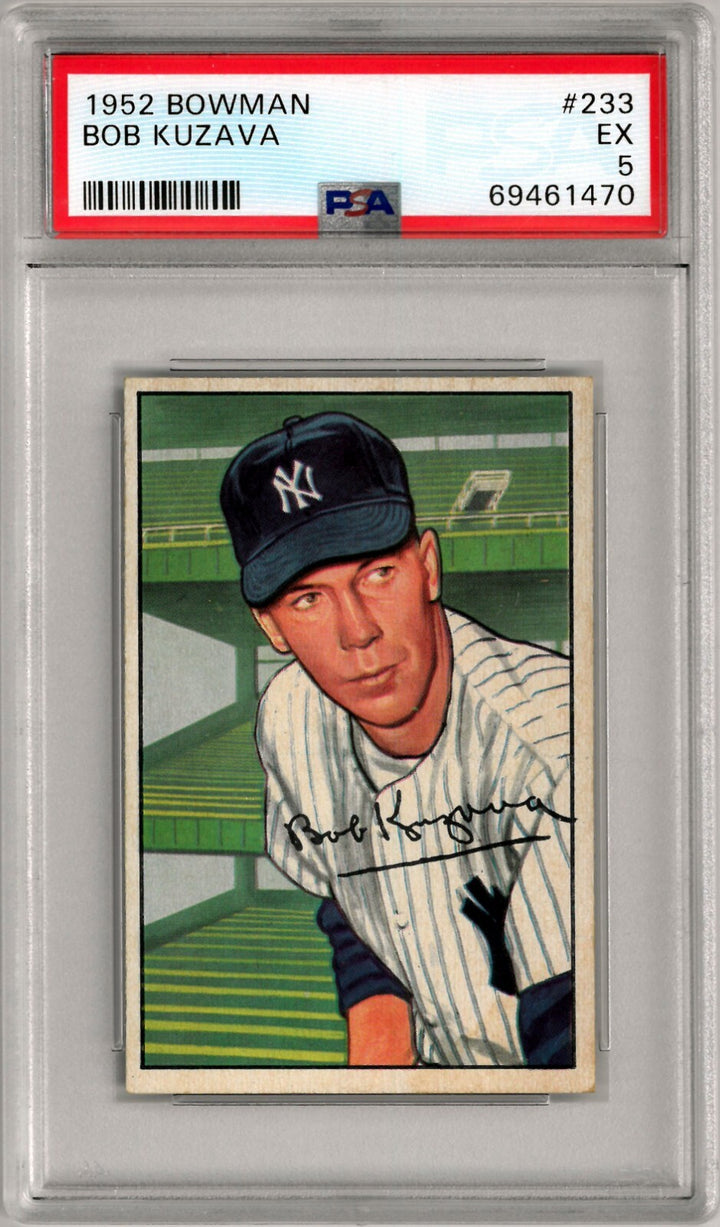 Bob Kuzava 1952 Bowman Baseball Card #233 - PSA Graded 5 EX (New York Yankees)
