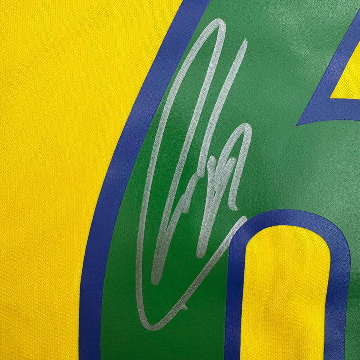 Autographed/Signed Roberto Carlos Brazil Yellow Jersey Beckett BAS COA