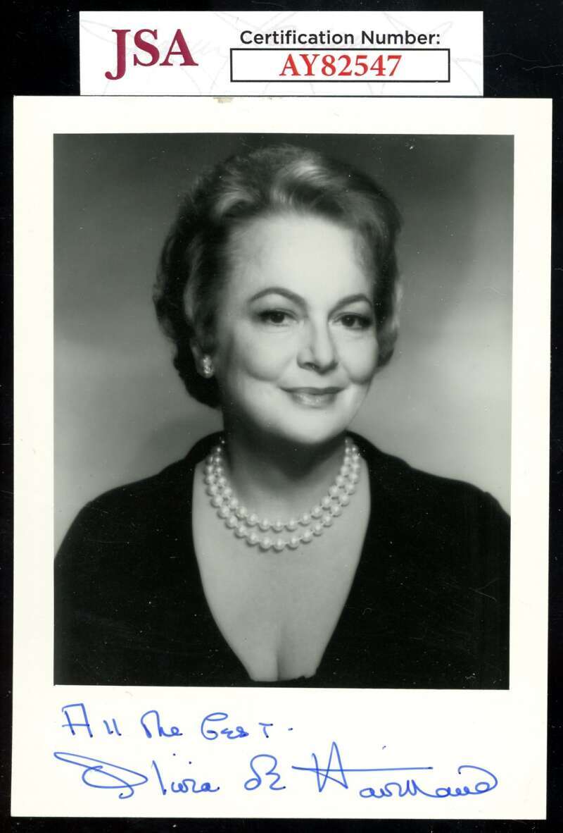 Olivia de Havilland JSA Coa Signed 4x5 Photo Autograph