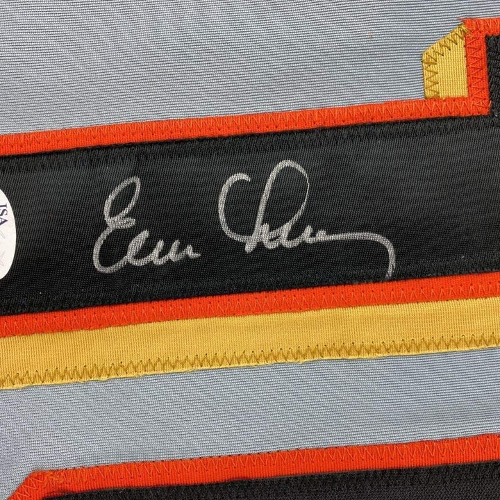 Framed Signed Evan Longoria 35x39 San Francisco Grey Jersey JSA COA