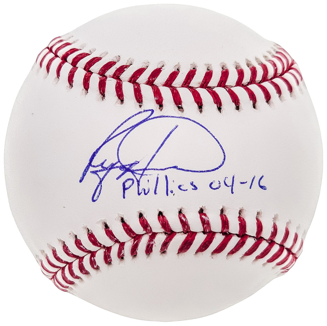 Ryan Howard Auto Signed Baseball Philadelphia Phillies "Phillies 04-16" Beckett