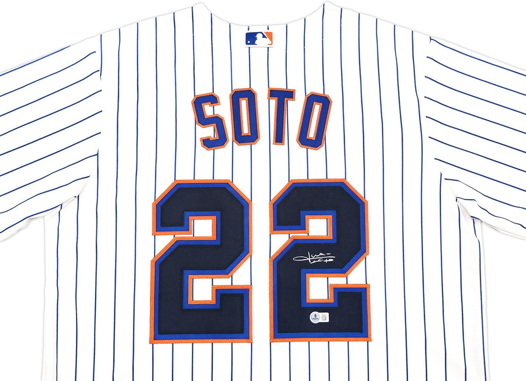 New York Mets Juan Soto Signed White Nike Jersey Size L Beckett