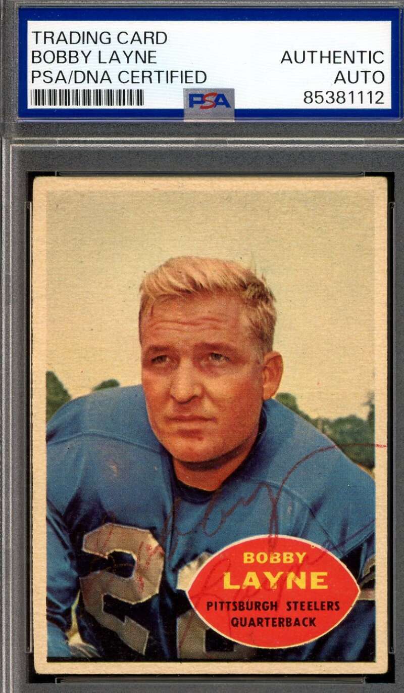 Bobby Layne PSA DNA Vintage Signed 1960 Topps Autographed