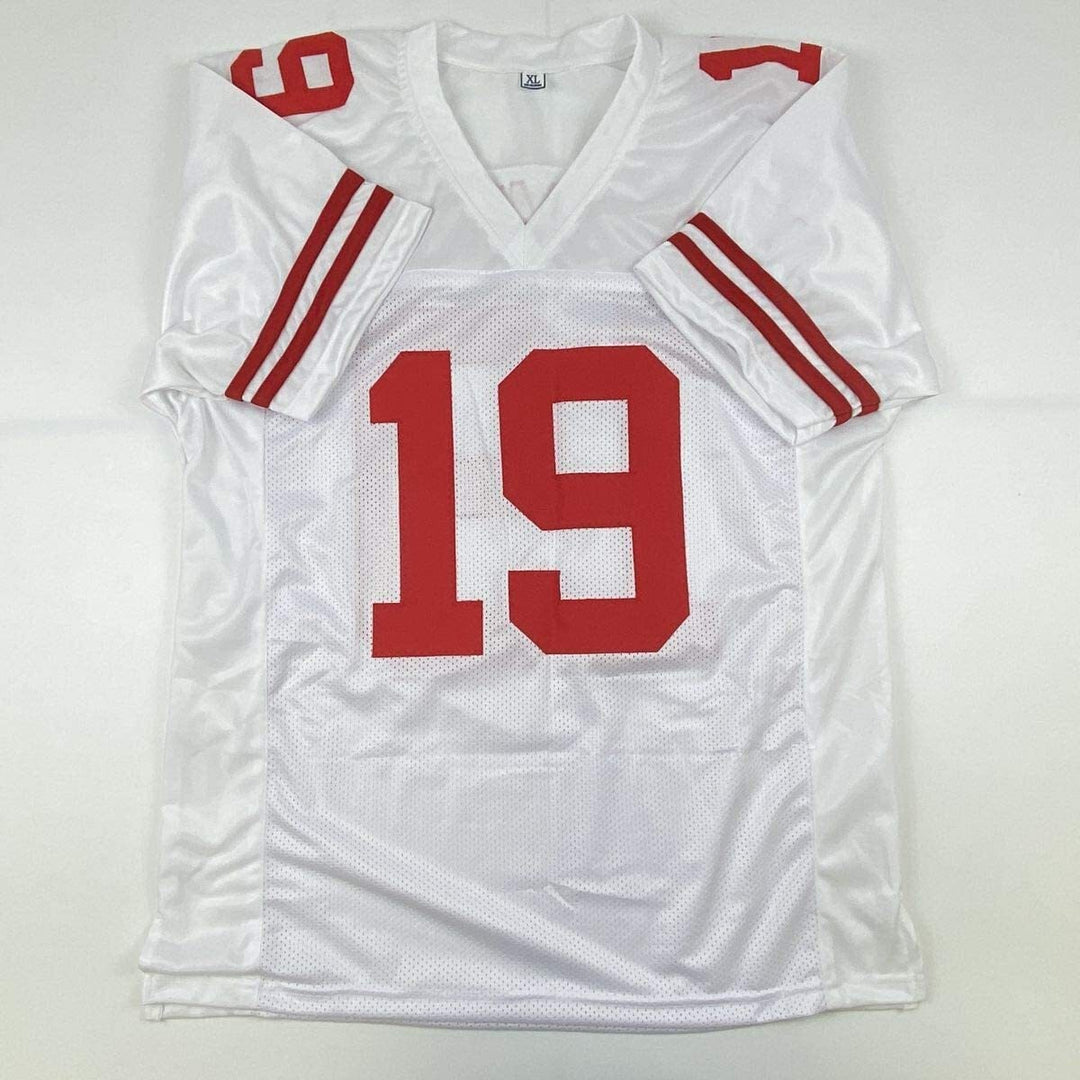 Autographed/Signed DEEBO SAMUEL San Francisco White Football Jersey JSA COA Auto