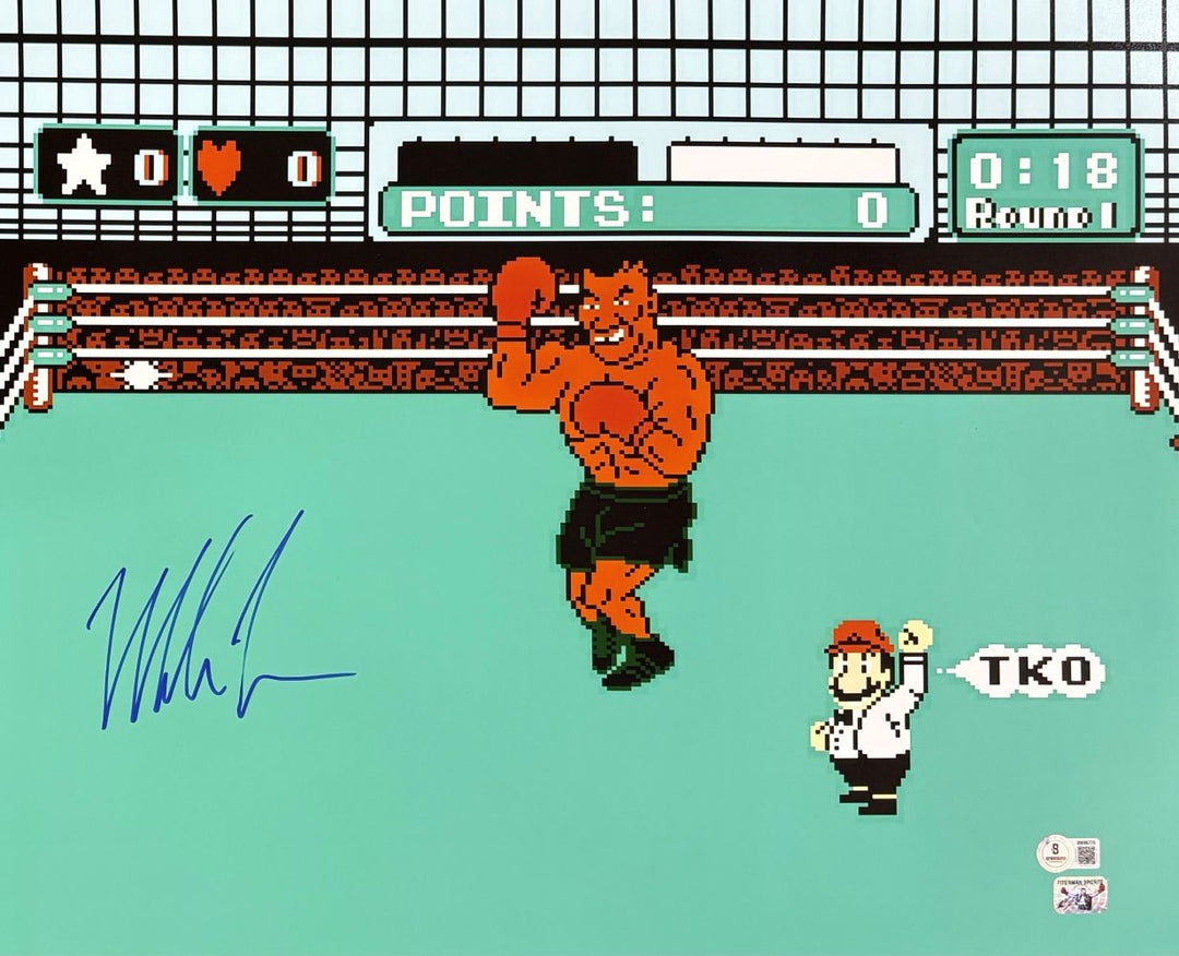 Mike Tyson Signed 16x20 Boxing Punch Out Photo BAS