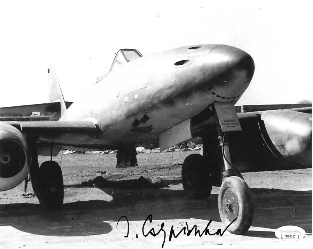 Jorg Czypionka signed WWII German ME-262 Luftwaffe Pilot 8x10 Photo - JSA Holo