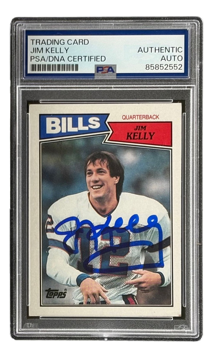 Jim Kelly Signed 1987 Topps #362 Buffalo Bills Rookie Card PSA/DNA