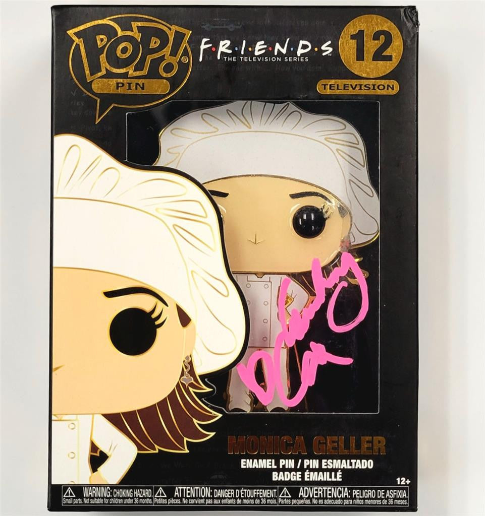 Courteney Cox signed Monica Gellar Funko Pop Pin Friends autograph A Beckett BAS
