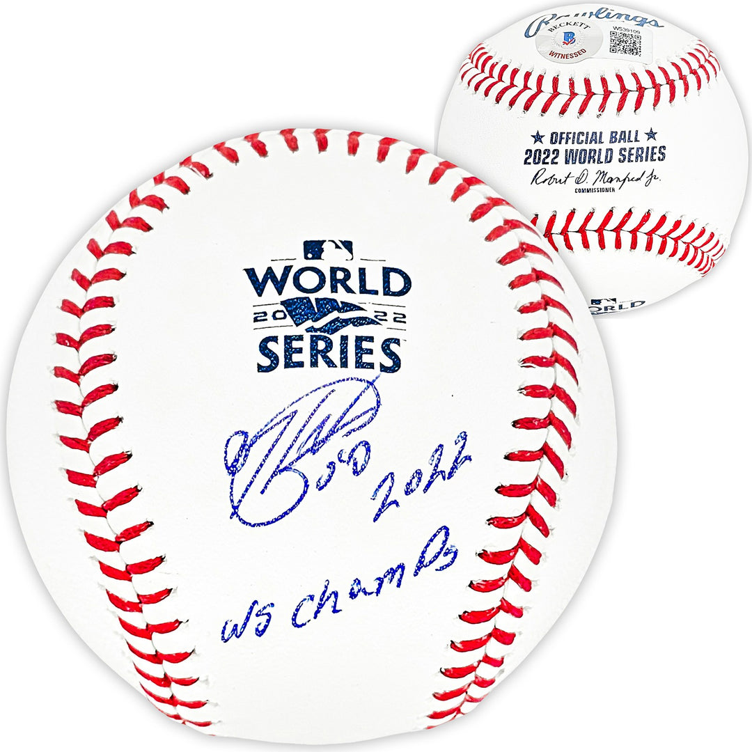 Hector Neris Auto Official 2022 WS MLB Baseball Astros "2022 WS Champs" Beckett
