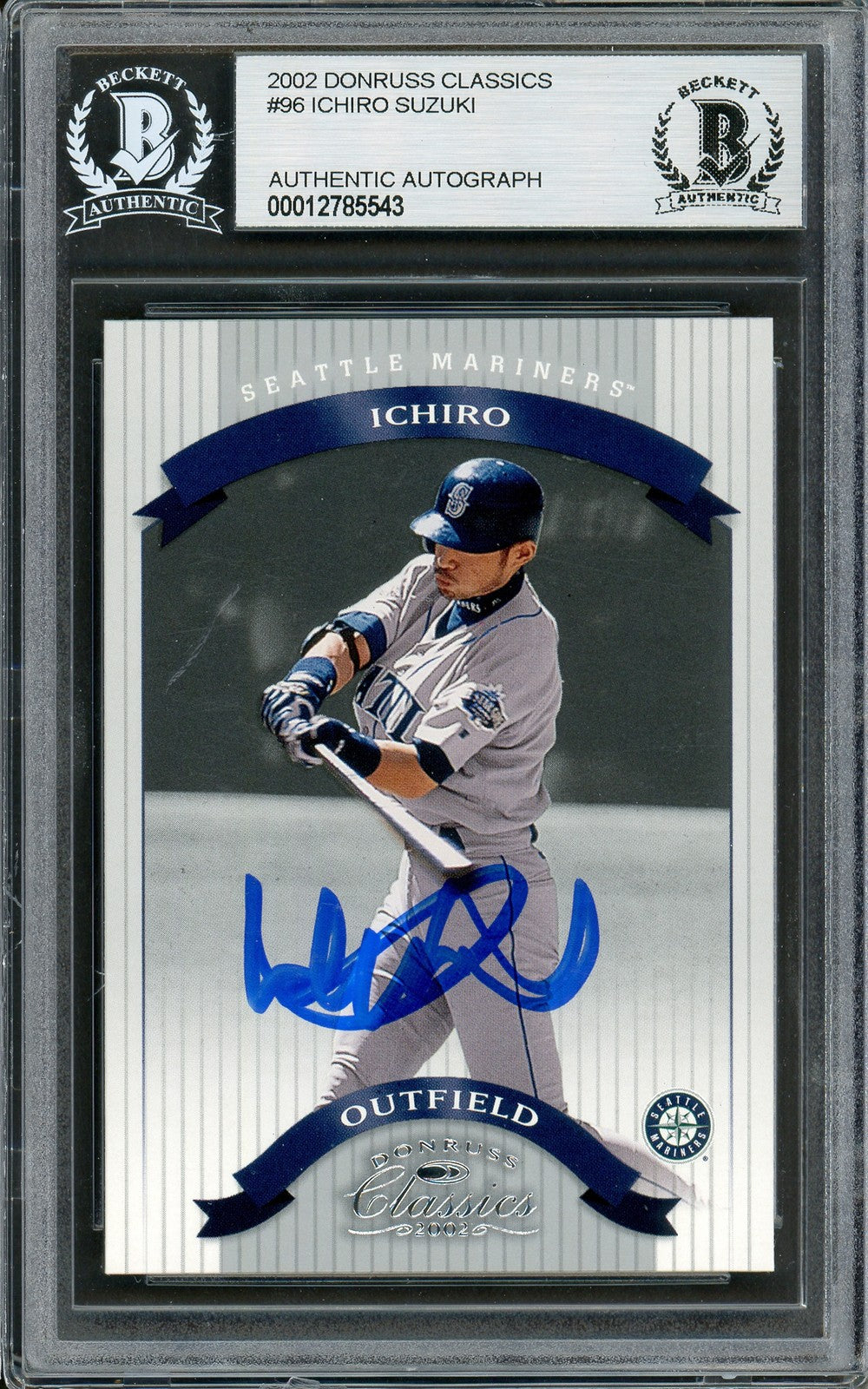 Ichiro Suzuki Signed 2002 Donruss Classics Card #96 Seattle Mariners Beckett BAS