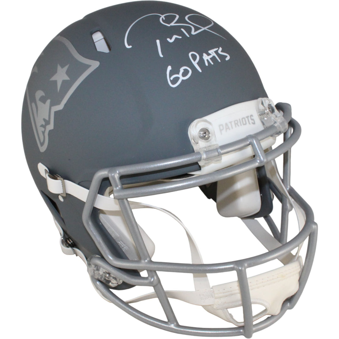 Tom Brady Signed New England Patriots Pro Slate Helmet Go Pats Fanatics 53587