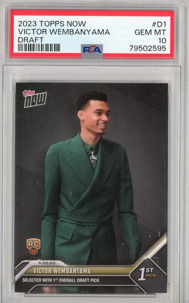 Graded 2023 Topps Now Victor Wembanyama #D1 Draft Rookie Basketball Card PSA 10